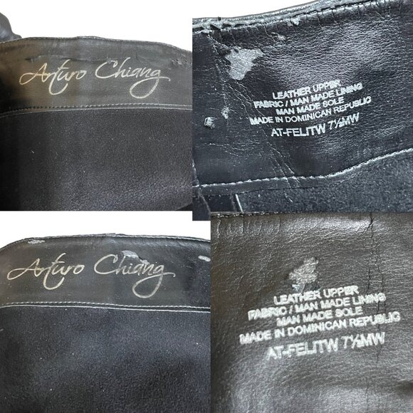 Arturo Chiang Women's Boots Black Leather Chrome Buckle Straps Riding  Size 7.5W - Picture 11 of 11